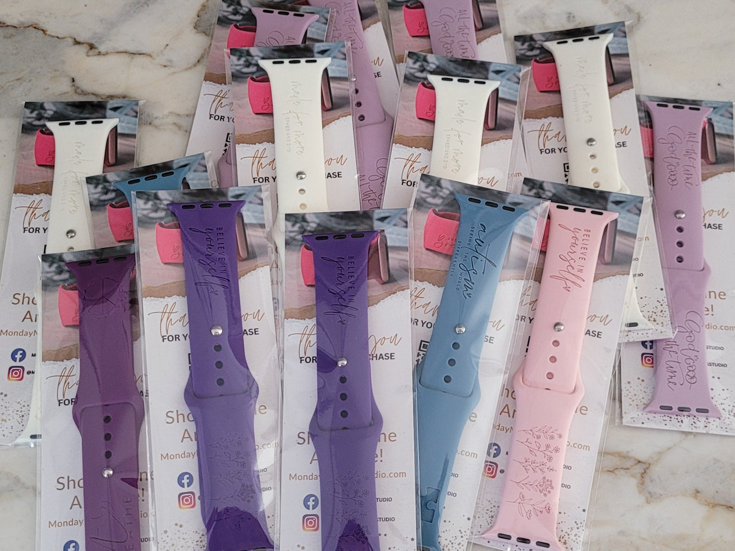 Engraved Watch Band, Ready to Ship, Apple Compatible, Silicone, Believe in Yourself, Affirmation, Mantra