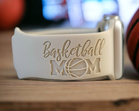 BASKETBALL MOM Personalized Laser Engraved Silicone Sport Band