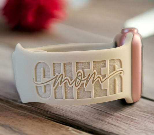 CHEER/CHEERLEADER MOM Laser Engraved Silicone Sport Band