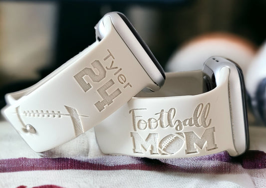 FOOTBALL MOM Personalized Laser Engraved Silicone Sport Band