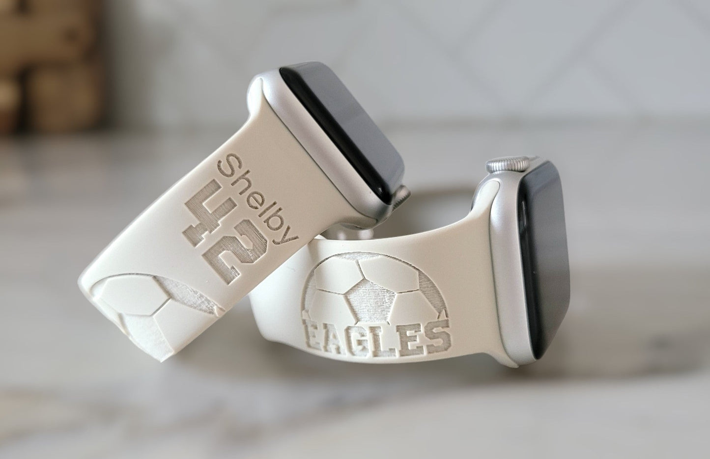 SOCCER Personalized Laser Engraved Silicone Sport Band