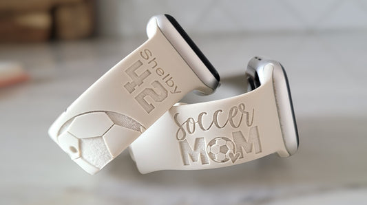 SOCCER MOM Personalized Laser Engraved Silicone Sport Band