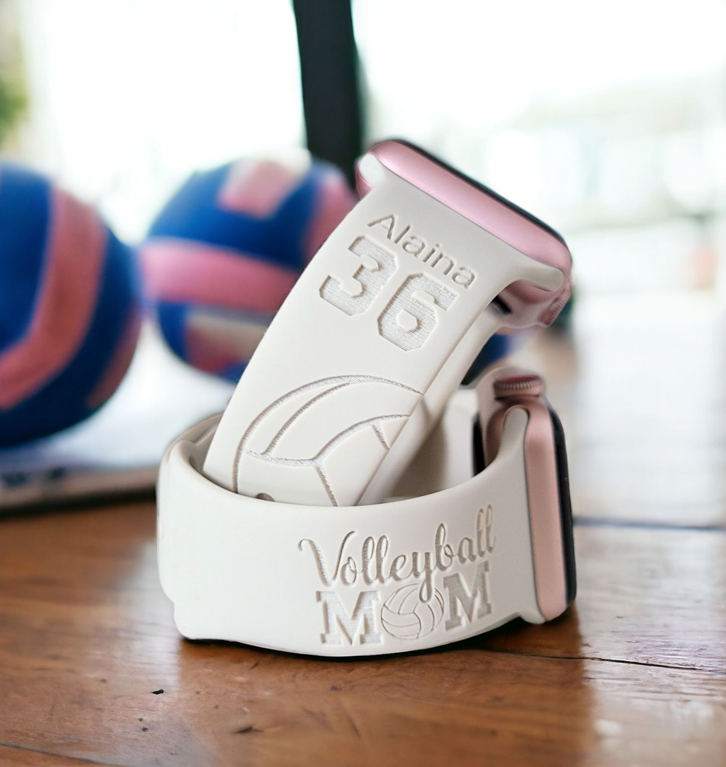 VOLLEYBALL MOM Personalized Laser Engraved Silicone Sport Band