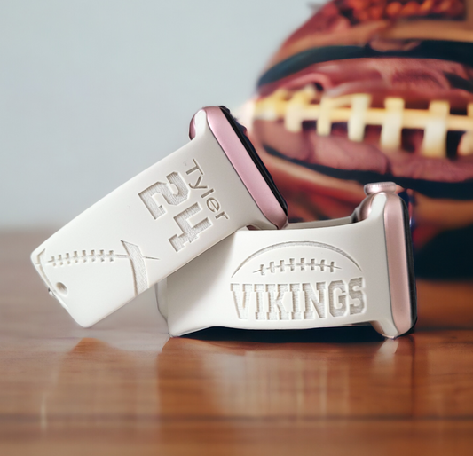 FOOTBALL Personalized Laser Engraved Silicone Sport Band