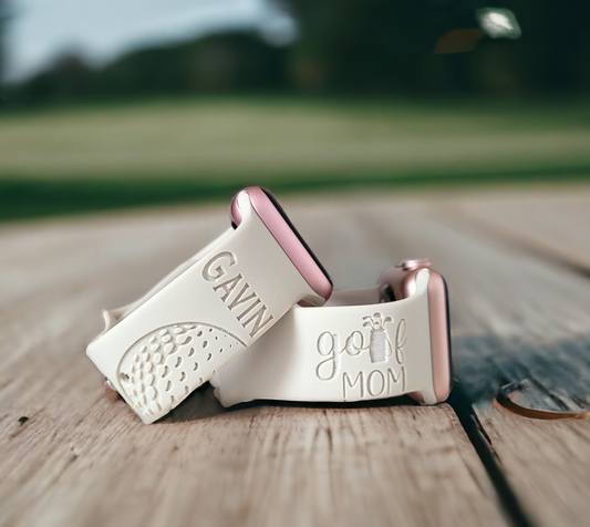 GOLF MOM Personalized Laser Engraved Silicone Sport Band