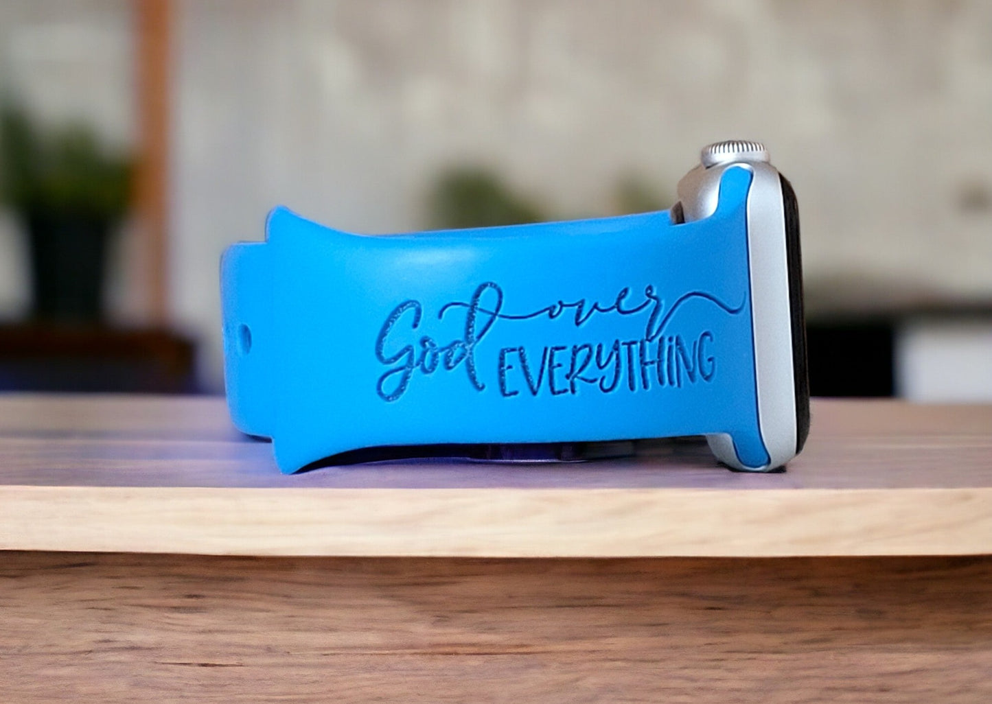 GOD OVER EVERYTHING Laser Engraved Apple Compatible Watch Band