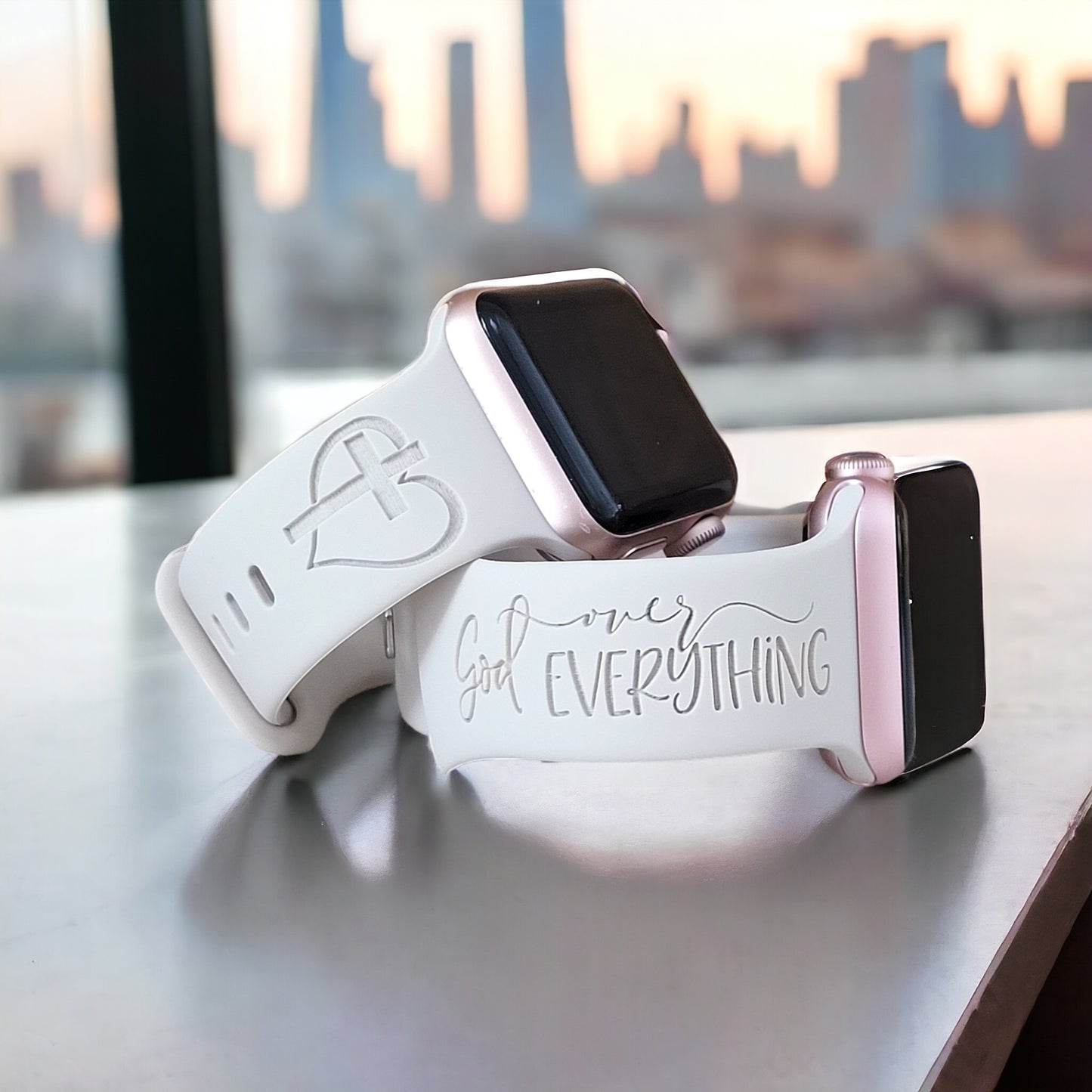 GOD OVER EVERYTHING Laser Engraved Apple Compatible Watch Band