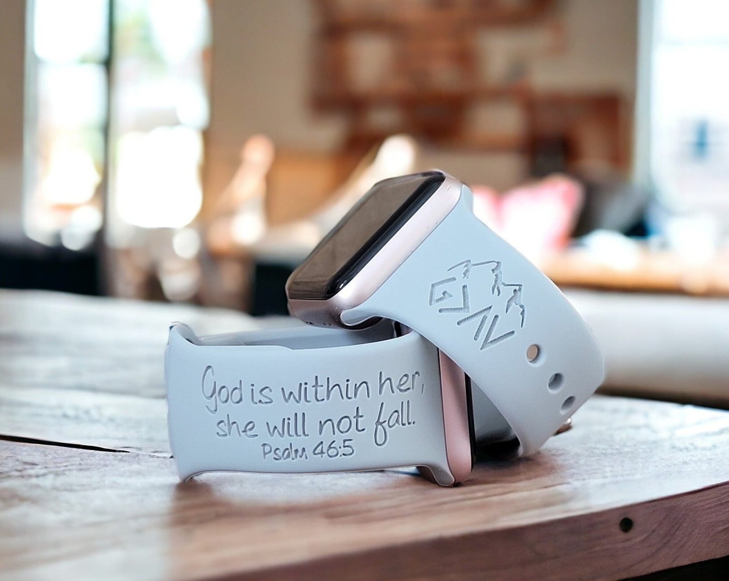 GOD IS GREATER THAN THE HIGHS AND LOWS Engraved Apple Compatible Watch Band