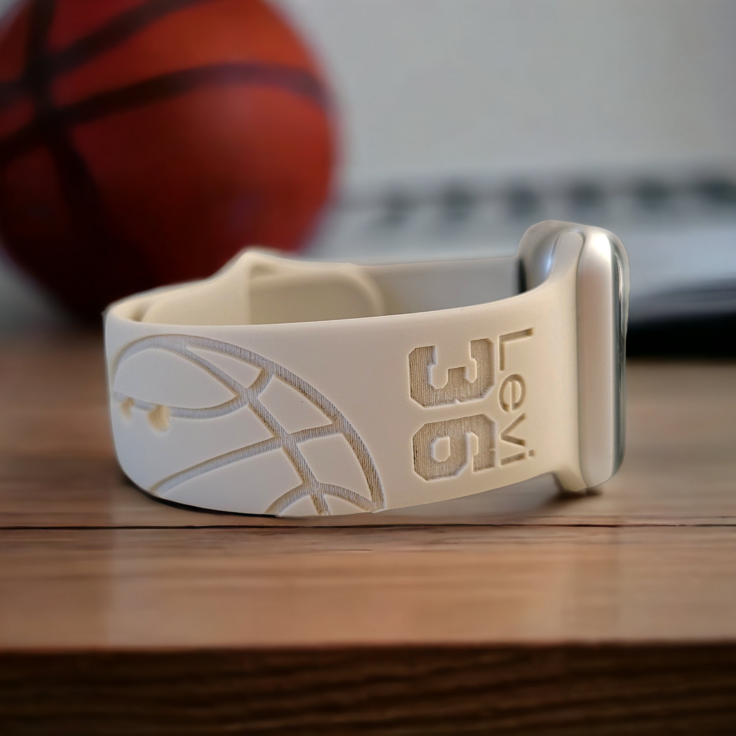 BASKETBALL Personalized Laser Engraved Silicone Sport Band