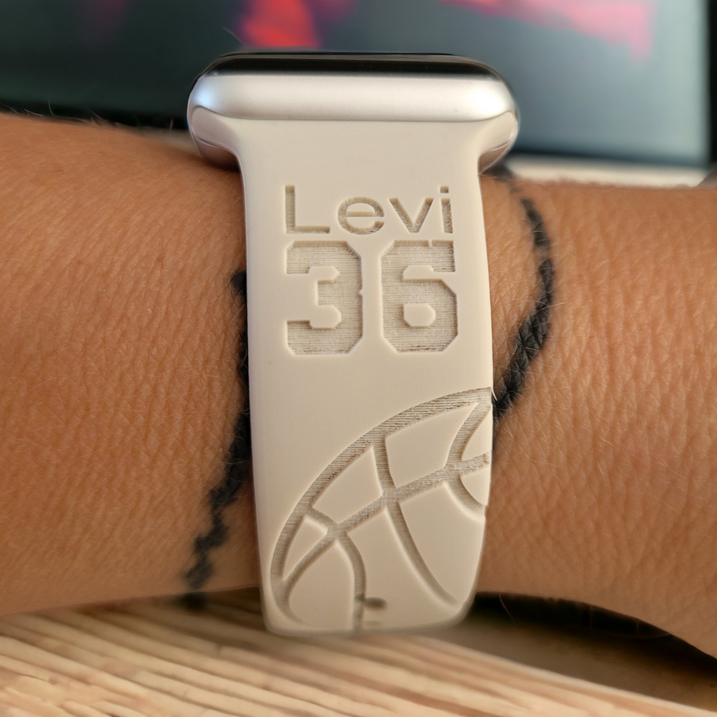 BASKETBALL Personalized Laser Engraved Silicone Sport Band