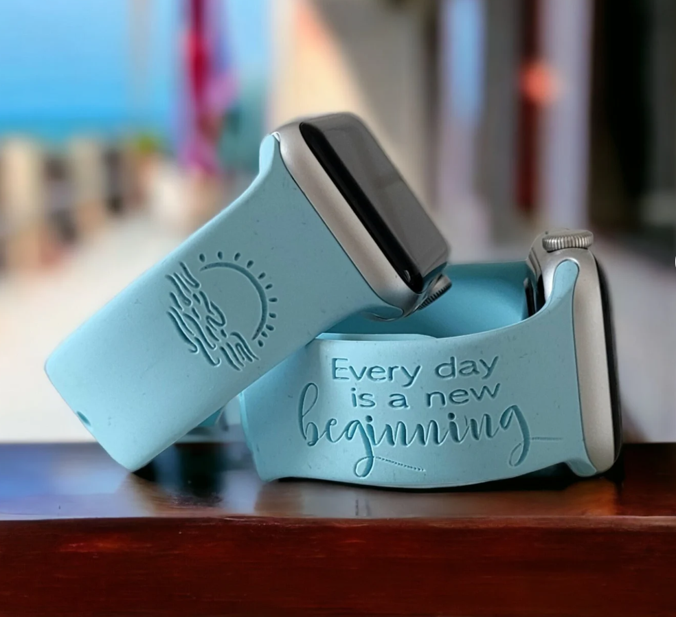 EVERY DAY IS A NEW BEGINNING AFFIRMATION/MANTRA Engraved Apple Compatible Watch Band